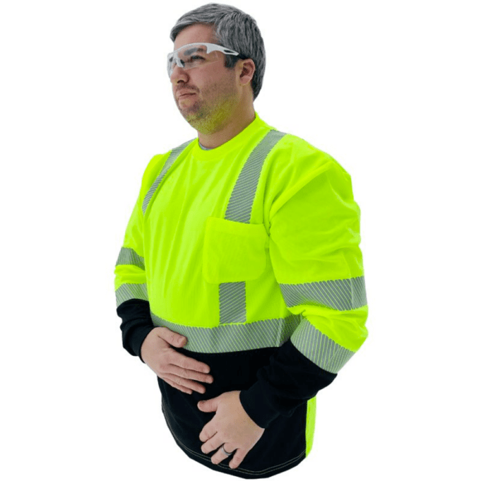 Forester Hi-Vis Black Bottom Class 3 Reflective Safety Long Sleeve Shirt